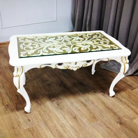 Журнальный стол "Царский" с резной столешницей 2  