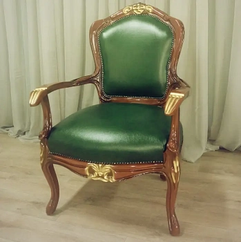 Кресло кожаное "Никольское"   купить в интернет магазине Мебель из массива. Звоните +7 495 961-63-63 Мебель для гостиной Индонезия из массива дерева