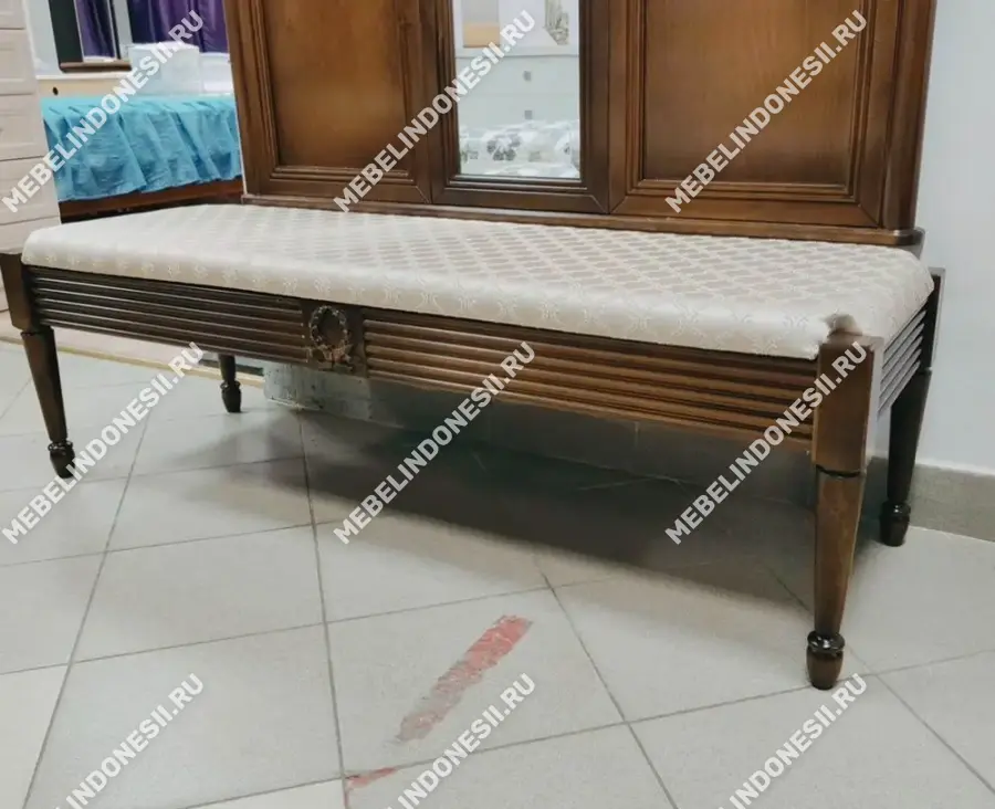 Банкетка "Мария Сильва" Орех MS903  купить в интернет магазине Мебель из массива. Звоните +7 495 961-63-63 Банкетки из массива дерева