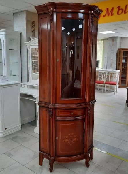 Буфет угловой "Фирензе" Орех 806  купить в интернет магазине Мебель из массива. Звоните +7 495 961-63-63 Буфеты из массива дерева