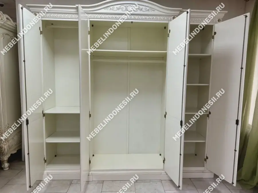 Шкаф 4х дверный "Венеция" Орех 773  купить в интернет магазине Мебель из массива. Звоните +7 495 961-63-63 Шкафы для одежды из массива дерева