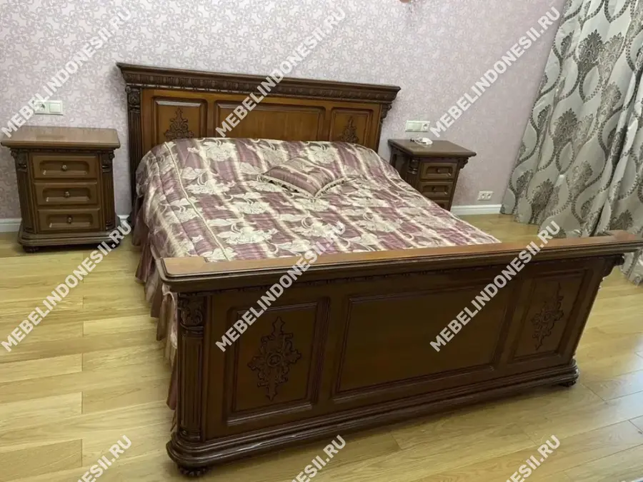 Кровать 160 "Венеция Люкс" Орех 362  купить в интернет магазине Мебель из массива. Звоните +7 495 961-63-63 Кровати из массива дерева