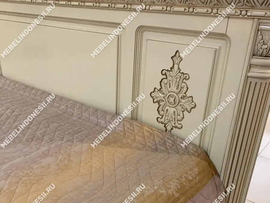 Кровать 140 "Венеция Люкс" Слоновая кость 363  купить в интернет магазине Мебель из массива. Звоните +7 495 961-63-63 Кровати из массива дерева